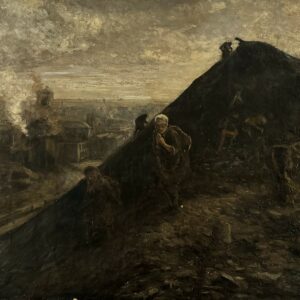 Pierre PAULUS (1881-1959), Attribué à.  Les hauts fourneaux en activité en bord de Sambre.