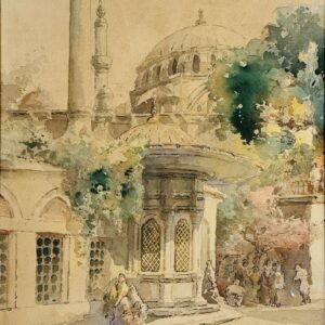 Jozef PAWLIKIEWICZ (1894-1930) Rue à Istanbul, Fatih Djami, 1930.