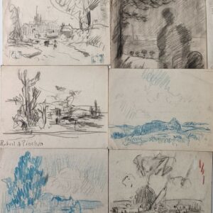 Robert-Antoine PINCHON (1886-1943) Ensemble de 6 dessins au crayon sur papier