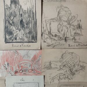 Robert-Antoine PINCHON (1886-1943) Ensemble de 9 dessins au crayon sur papier