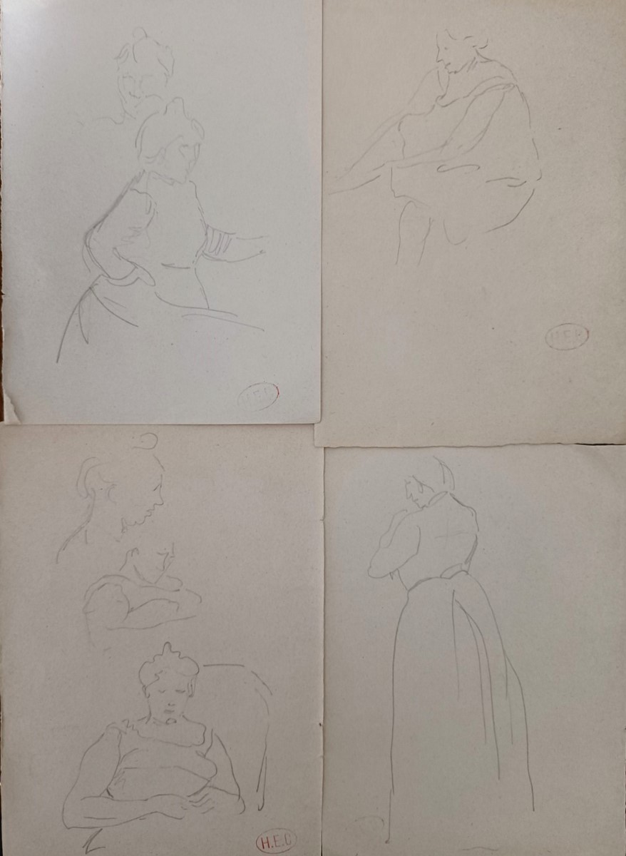 Henri-Edmond CROSS (1856-1910) « Étude de personnages »