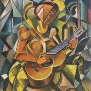 Liubov Sergeevna POPOVA (1889-1924), Attribué à. Le guitariste.
