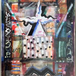 Ibrahimkhalil SUPYANOV (1951-? ) Composition abstraite,1990.  Aquarelle et gouache sur papier, signé en bas à droite en cyrillique et datée.