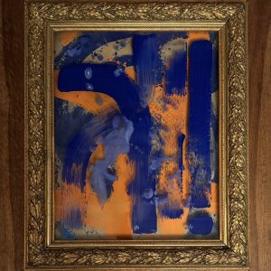 KLINGENBERG, Alias Alain de schütter (XX-XXI) Composition abstraite orange et bleue,2022.