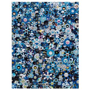 Takashi MURAKAMI (Né en 1962), D’Après  Skull Flowers Blue,, 2011.