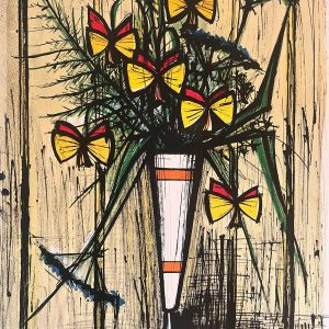 Bernard BUFFET (1928-1999) Les fleurs papillons,1970.