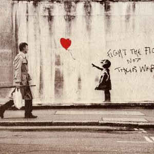 Steve LAZARIDES (Né en 1969) Girl With Balloon, 2020.