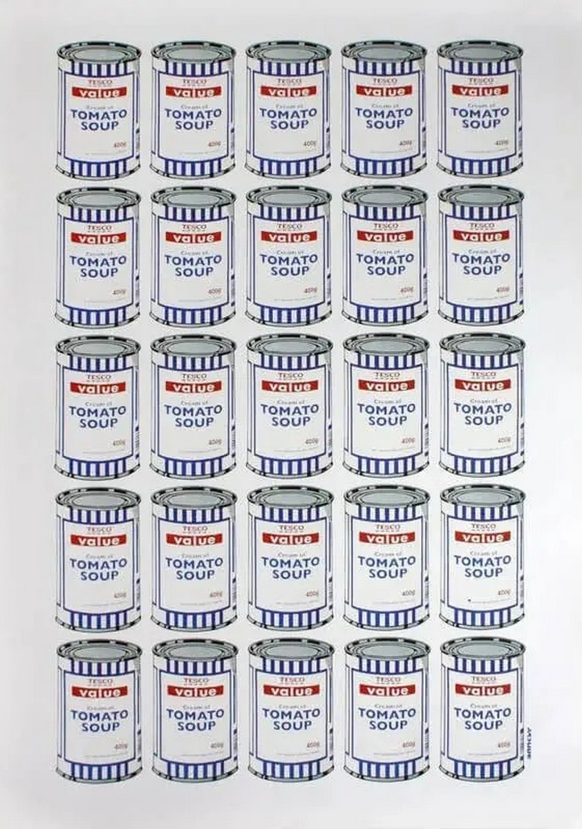 BANKSY (Né en 1974), d’Après Tesco Value Cream of Tomato Soup Cans Hommage à Andy Warhol, vers 2006