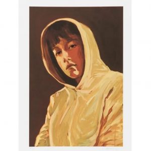 Claire TABOURET (Née en 1981) Self-Portrait with a Hood (Pink), 2021.