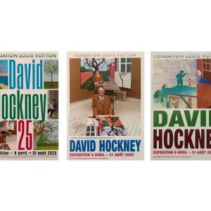David HOCKNEY (né en 1937), d’Après.  Ensemble de trois affiches pour l’Exposition David Hockney de la Fondation Vuitton, du 9 avril au 31 août 2025, Paris. Edition limité.