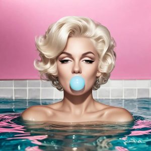 BRAIN ROY (Né en 1980 )  Marilyn in swimmingpool.