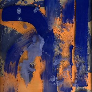 KLINGENBERG, Alias Alain de schütter (XX-XXI)  Composition abstraite orange et bleue,2022.