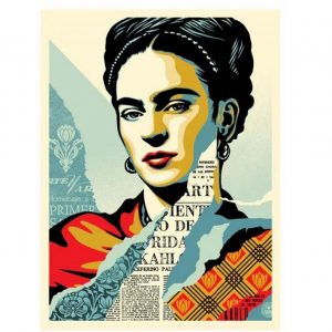 SHEPARD FAIREY (Né en 1970)  Frida Kahlo.