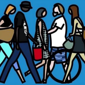 Julian OPIE (Né en 1958)  Walking in Melbourne.2018