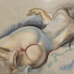 ECOLE MODERNE.  Femme nue allongée de dos.