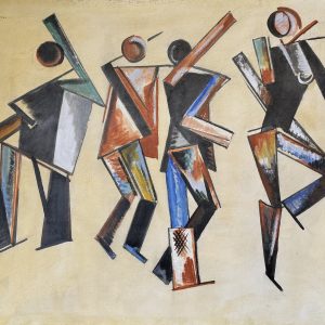 Varvara Fiodorovna STEPANOVA (1894-1958), Attribué à.Personnages cubistes.