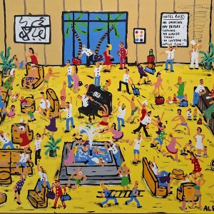 Albert WILLEM (Né en 1979) Mayhem in the hotel lobby,2025.