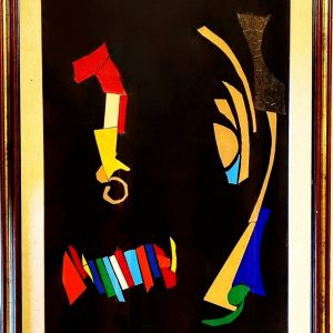 André LANSKOY (1902-1976) - Composition sur fond noir.