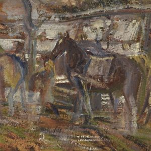 Michail Vasilievitch BOSKIN (1875-1930).  Chevaux au repos, 1914.