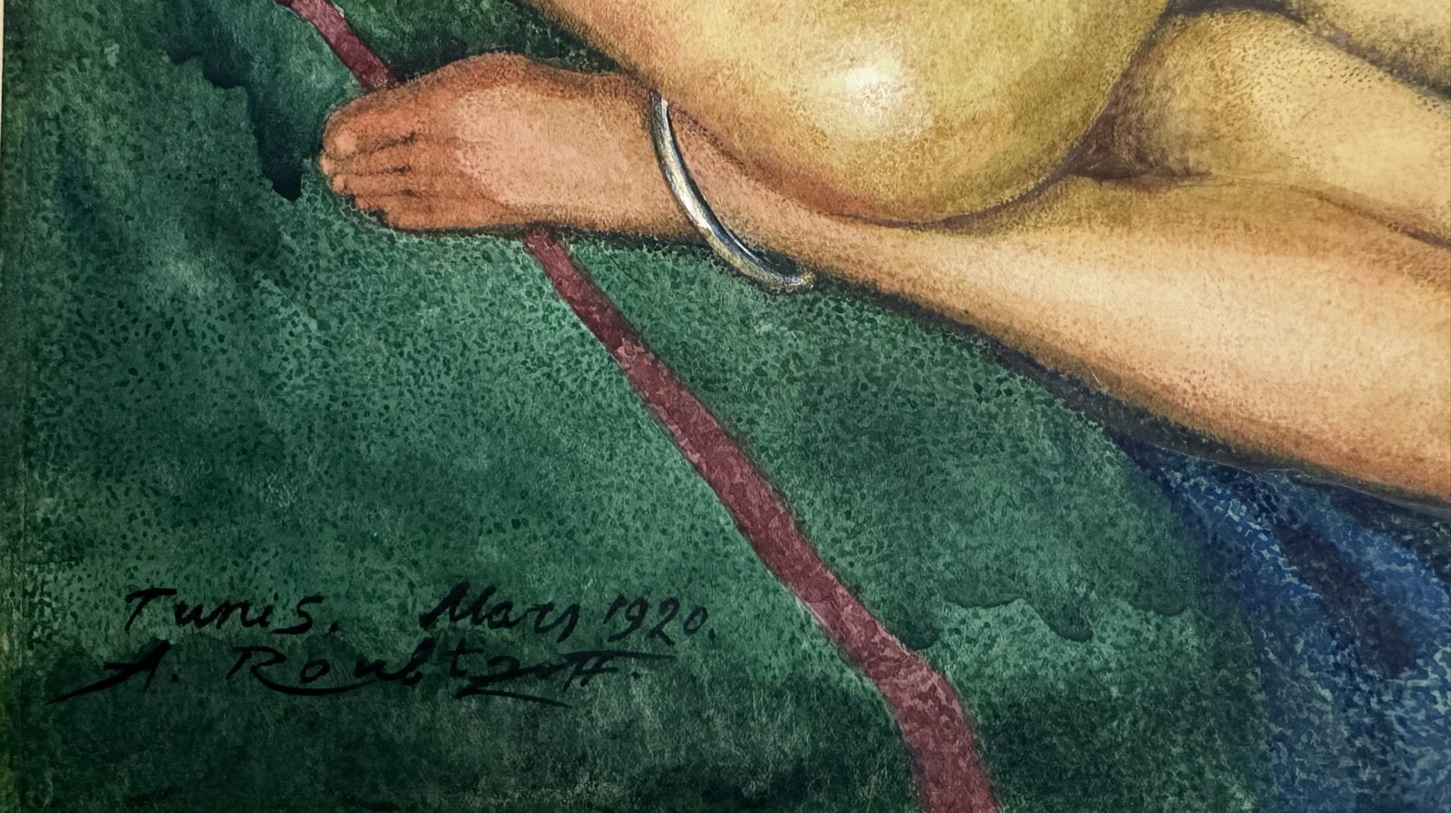 Alexandre ROUBTZOFF (1884-1949), Attribué à Nu allongé.1920. Aquarelle et rehauts de gouache sur papier. - Image 2