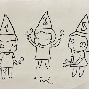 Yoshitomo NARA (Né en 1959), Attribué à.  « 1.2.3 ». Circa 2000.