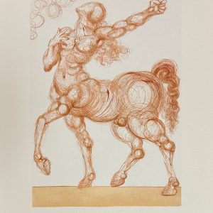 Salvador DALI (1904-1989).  La Divine Comédie. L'Enfer - Chant 26. 1963. Bois gravé en couleurs sur vélin de Rives. Filigrane Les heures Claires. Editeur : Les Heures Claires, Paris.