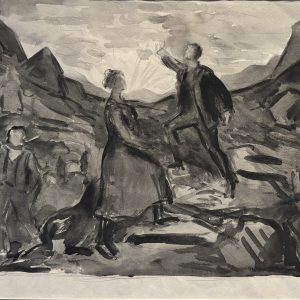 Oskar KOKOSCHKA (1886-1980)  Scènes de la vie paysanne, double face, 1928.