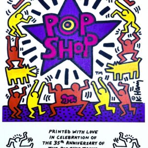 Keith HARING (1958-1990), D’Après. (After)  Affiche éditée pour le 35ème Anniversaire du ‘Pop Shop Tokyo’,1987.
