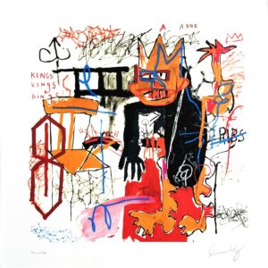 Jean-Michel BASQUIAT (1960-1988), d'Après. Sans titre, circa 1982.  Lithographie en couleur sur papier vélin.