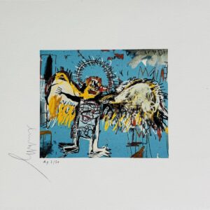 Jean-Michel BASQUIAT (1960-1988), d'Après. Sans titre, circa 1982.  Lithographie en couleur sur papier vélin.