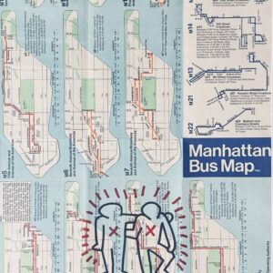 Keith HARING (1958-1990), Attribué à.  Manhattan Bus Map.1983.