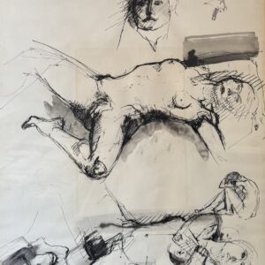 Bernard DUFOUR (1922-2016)  Etude de femme nue allongée, 1969.