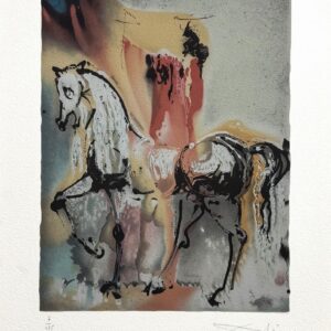 Salvador DALI (1904-1989), D’APRES.  Le chevalier chrétien, de la série les chevaux daliniens.