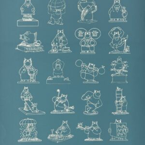 Philippe GELUCK (Né en 1954)  Les 20 Statues, 2021.