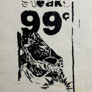 Andy WARHOL (1928-1987), Attribué à.  Steaks 99cts.