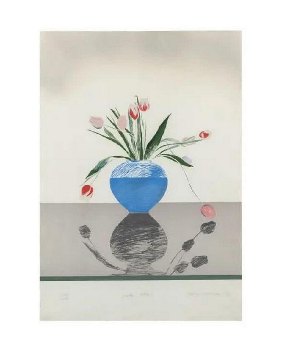 David HOCKNEY (Né en 1937) Pretty Tulips, 1970.