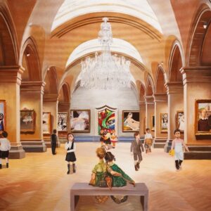 GULLY (Né en 1977) Andy, Pablo, Yves, Niki, Vincent , Jean-Michel, , Fernando, Takashi and the Children meet Canaletto, Picasso, Degas, Courbet , Buffet Gervex, Lindström, Ingres, Kahlo and Wood 5 ,2024.