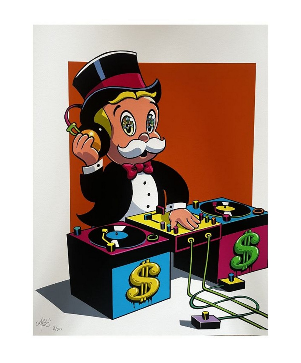 Alec MONOPOLY (Né en 1975) DJ Monopz (Orange Variant) 2026.