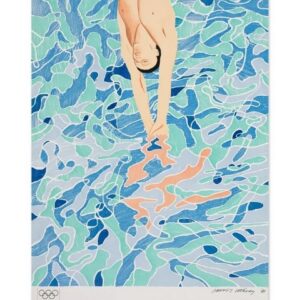 David HOCKNEY (Né en 1937), D’Après. Olympische Spiele München, 1972. Lithographie offset sur papier. Edité à 3000 exemplaires. Publié par Olympia Edition.