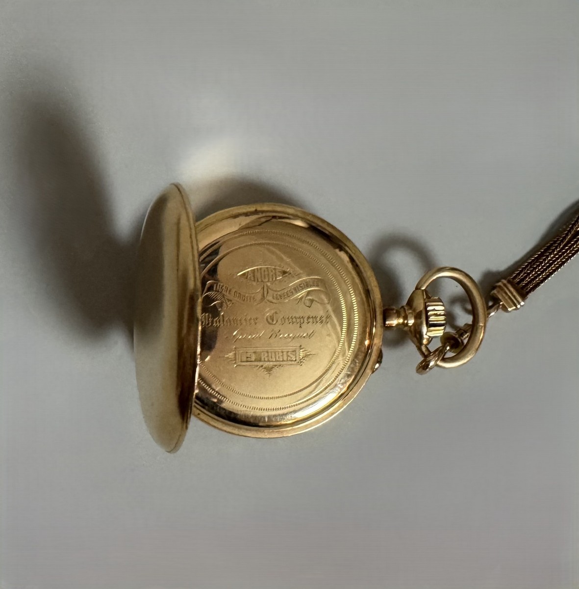 MONTRE DE GOUSSET "Savonnette" en or jaune 18K (750/oo) à double cuvette en or. – Image 2