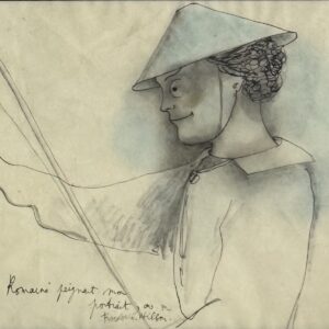Jean COCTEAU (1889-1963). « Romaine (Brooks) peignant son portrait ». 1914.