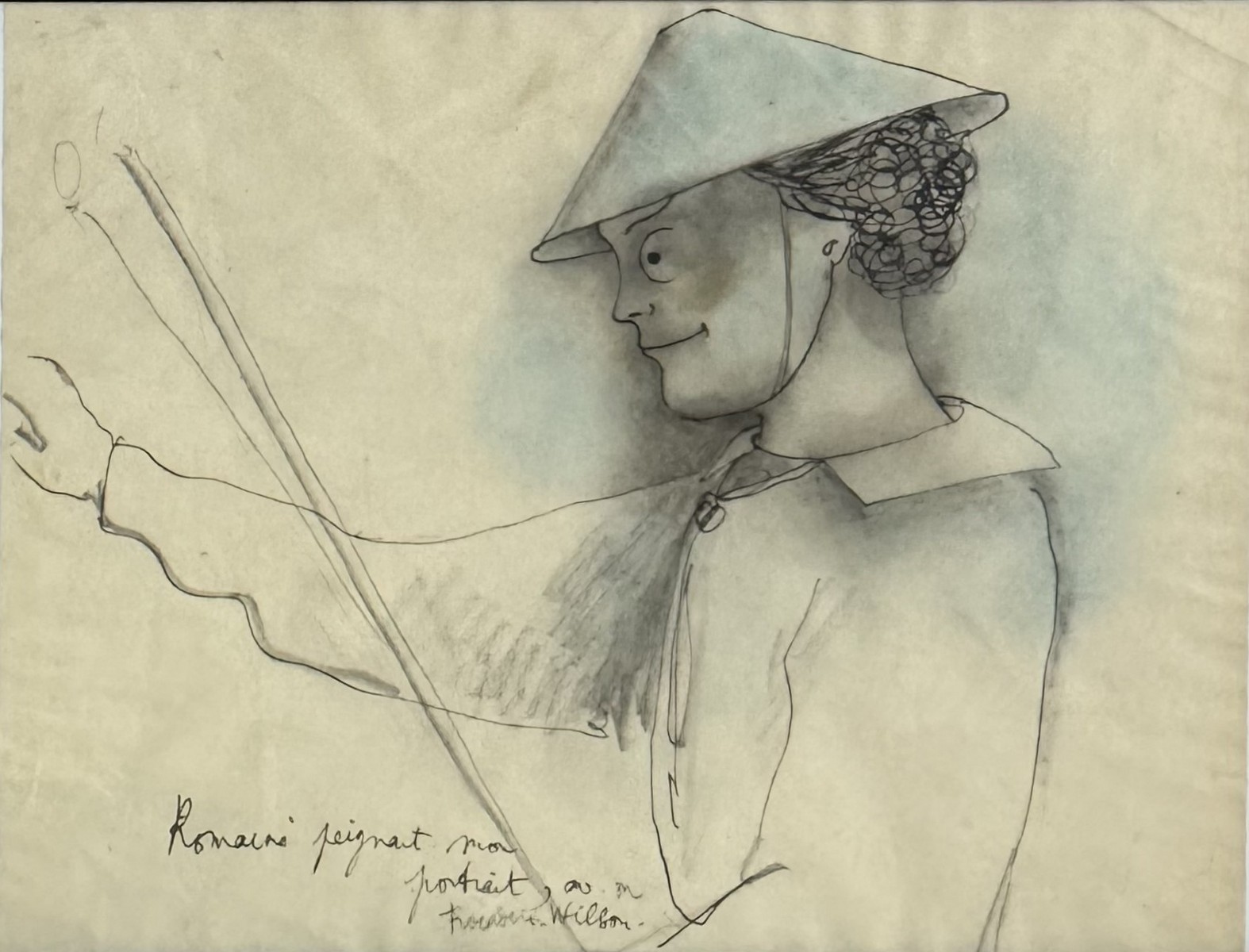 Jean COCTEAU (1889-1963). « Romaine (Brooks) peignant son portrait ». 1914.