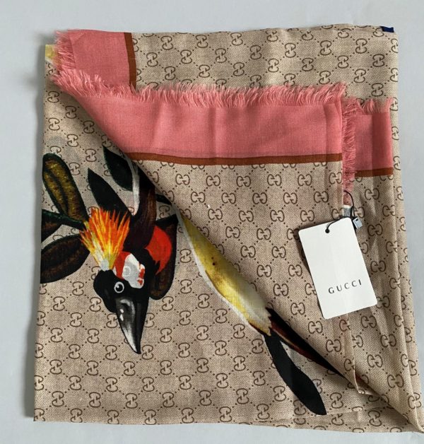 GUCCI Étole en soie et laine – Image 2