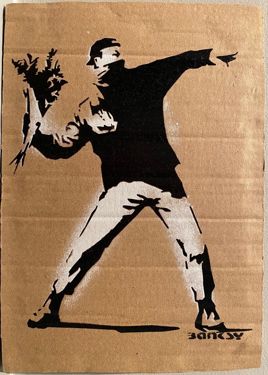 BANKSY (after) - Spray Paint Stencil on Canvas - Original