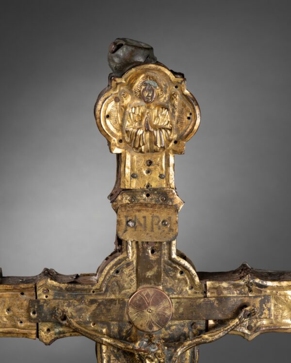 CROIX PROCESSIONNELLE DU XIVème (14e) SIECLE DE LOMBARDIE, Italie, réalisée sur une âme – Image 7