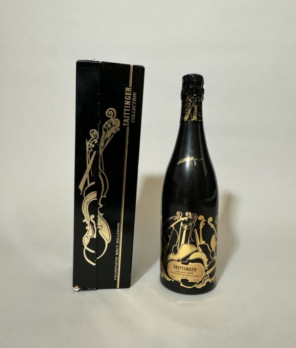 André MASSON (1896-1987) & TAITTINGER  Bouteille de Champagne. Collection Millésime 1982, 750ml. Bouteille et coffret décorés par André MASSON (1896-1987) (dans son coffret d’origine)