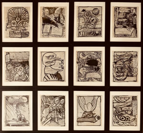 Pierre ALECHINSKI (Né en 1927), D’après.  Série de 12 impressions sur papier.