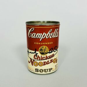 Andy WARHOL (1928-1987), Attribué à.  Campbell’s Soup «  Chicken Noodle’s ». Boîte de conserve métallique.