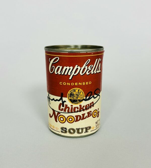 Andy WARHOL (1928-1987), Attribué à.  Campbell’s Soup «  Chicken Noodle’s ». Boîte de conserve métallique.