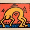 Keith HARING (1958-1990), Attribué à.  Personnage sur fond orange.